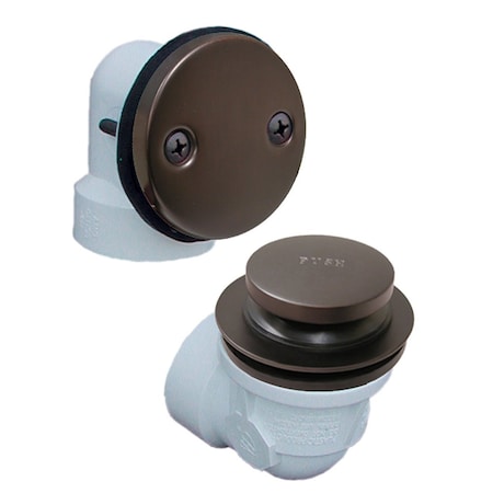 Jones Stephens Oil Rubbed Bronze Two-Hole Toe Touch Bath Waste Kit with Test Kit, Standard Half Kit, PVC B0717RBT